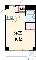 JR中央線 武蔵境駅 徒歩6分の賃貸マンション 4階ワンルームの間取り