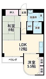 コーポホリウチ 3階2DKの間取り