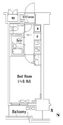 パークアクシス千葉 3階1Kの間取り