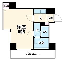 名古屋市営東山線 今池駅 徒歩6分の賃貸マンション 8階1Kの間取り