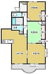 四日市あすなろう 南日永駅 徒歩11分の賃貸マンション 3階3LDKの間取り