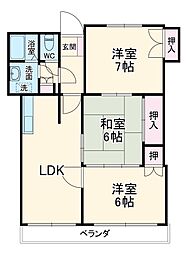 名古屋市営東山線 池下駅 徒歩13分の賃貸マンション 1階3LDKの間取り