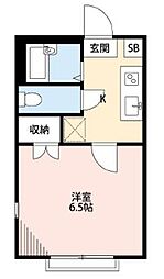 ロンベルク妙典 1階1Kの間取り