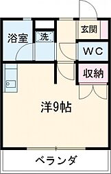 日吉コーポ 2階1Kの間取り
