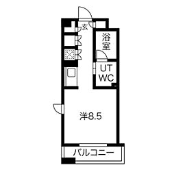 名古屋市営東山線 伏見駅 徒歩6分の賃貸マンション 8階ワンルームの間取り