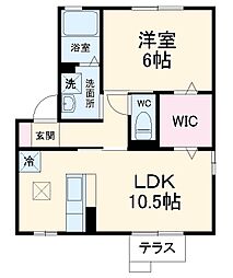 名古屋市営名城線 砂田橋駅 徒歩6分の賃貸アパート 1階1LDKの間取り