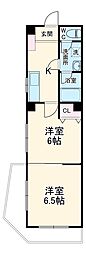 名古屋市営東山線 覚王山駅 徒歩9分の賃貸マンション 3階2Kの間取り