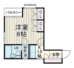 東京メトロ東西線 南行徳駅 徒歩5分の賃貸マンション 3階1Kの間取り