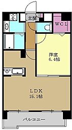 名古屋市営名城線 砂田橋駅 徒歩6分の賃貸マンション 5階1LDKの間取り