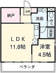 ノイエ　シュトラッセ山木田ビル 401 4階1LDKの間取り