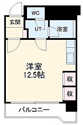 名古屋市営名城線 金山駅 徒歩3分の賃貸マンション 8階ワンルームの間取り
