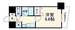 名古屋市営東山線 千種駅 徒歩4分の賃貸マンション 6階1Kの間取り