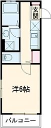 ルネ国分寺 1Kの間取図画像