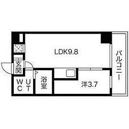 名古屋市営東山線 今池駅 徒歩2分の賃貸マンション 6階1LDKの間取り