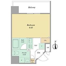 名古屋市営桜通線 高岳駅 徒歩15分の賃貸マンション 10階1Kの間取り