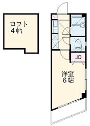 名古屋市営東山線 今池駅 徒歩10分の賃貸アパート 2階1Kの間取り
