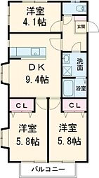 京王線 高幡不動駅 徒歩5分の賃貸アパート 1階3DKの間取り