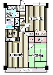 アウラ10 2LDKの間取図画像