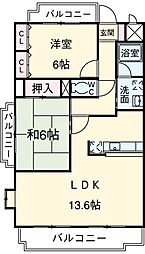 名古屋市営名城線 砂田橋駅 徒歩5分の賃貸マンション 10階2LDKの間取り