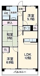 ステージ21 302 3階3LDKの間取り