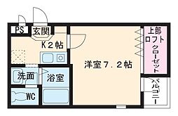 Ｈｏｕｓｅ　Ｃ　Ｃｕｂｅ 1階1Kの間取り
