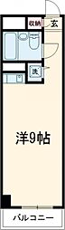 島野グリーンハイツ 1階ワンルームの間取り
