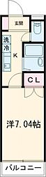 京王相模原線 京王堀之内駅 徒歩10分の賃貸アパート 1階1Kの間取り