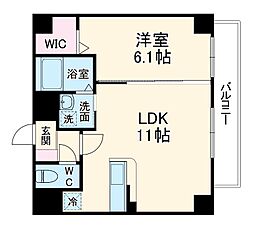 アースヒル東白壁 5階1LDKの間取り