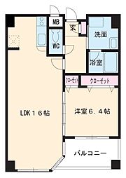 名古屋市営桜通線 国際センター駅 徒歩10分の賃貸マンション 7階1LDKの間取り