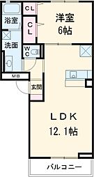 名古屋市営鶴舞線 庄内通駅 徒歩4分の賃貸アパート 1階1LDKの間取り