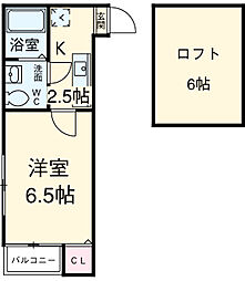コーポ愛花夢 1階1Kの間取り