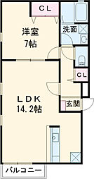 名古屋市営鶴舞線 浄心駅 徒歩3分の賃貸アパート 1階1LDKの間取り