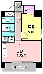 名古屋市営東山線 千種駅 徒歩5分の賃貸マンション 2階1LDKの間取り