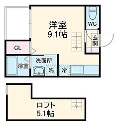 ｂｌａｃｋ　ｂｅｒｒｙ 1階ワンルームの間取り