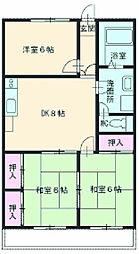 メゾン新日本 3階3DKの間取り