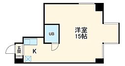 名古屋市営東山線 今池駅 徒歩2分の賃貸マンション 4階1Kの間取り