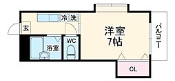 名古屋市営東山線 覚王山駅 徒歩4分の賃貸マンション 3階1Kの間取り