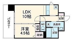 名古屋市営桜通線 高岳駅 徒歩3分の賃貸マンション 9階1LDKの間取り