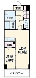 名古屋市営名城線 ナゴヤドーム前矢田駅 徒歩13分の賃貸マンション 2階1LDKの間取り