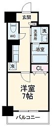 名古屋市営鶴舞線 浄心駅 徒歩12分の賃貸マンション 3階1Kの間取り