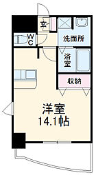 名古屋市営桜通線 高岳駅 徒歩8分の賃貸マンション 15階ワンルームの間取り