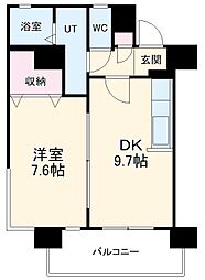 スタジオスクエア泉 8階1LDKの間取り
