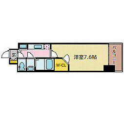 名古屋市営東山線 新栄町駅 徒歩5分の賃貸マンション 3階1Kの間取り