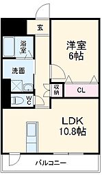 名古屋市営名城線 茶屋ヶ坂駅 徒歩24分の賃貸マンション 3階1LDKの間取り
