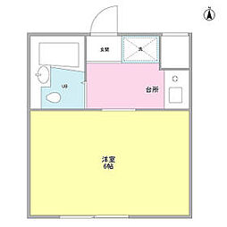 ヴィスタ国分寺 2階ワンルームの間取り