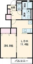 Ｃｌａｉｒ　Ｙｕｚｕ 1階1LDKの間取り