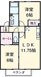 アバンダント妙典 2LDKの間取図画像