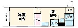 名古屋市営東山線 池下駅 徒歩10分の賃貸マンション 3階1DKの間取り