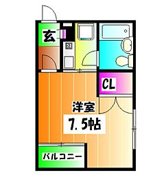 メゾン行徳 3階1Kの間取り