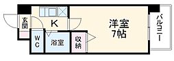 名古屋市営東山線 今池駅 徒歩4分の賃貸マンション 3階1Kの間取り
